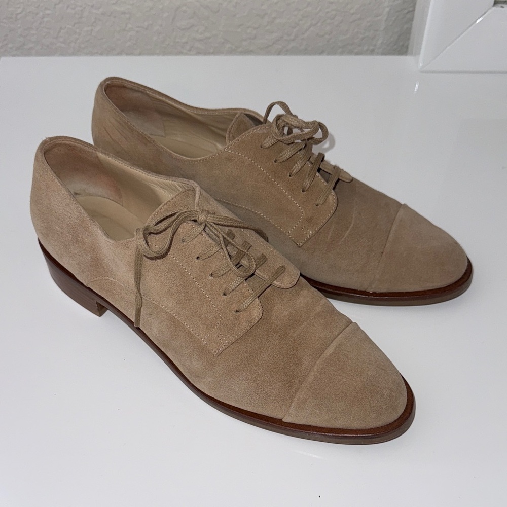 Hobbs of London Suede Oxford Flats - Size 8 (39)